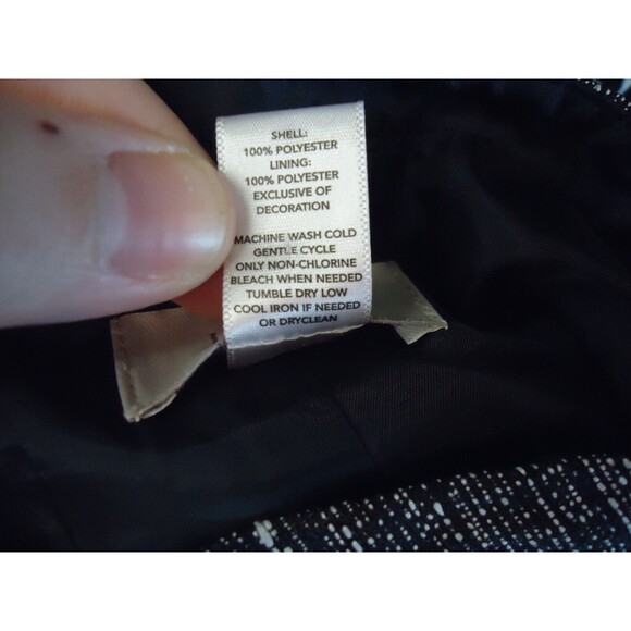 Ann Taylor Loft Outlet Pencil Skirt Black/White Print Zip W/Pockets Lined Size 8 - Picture 5 of 9